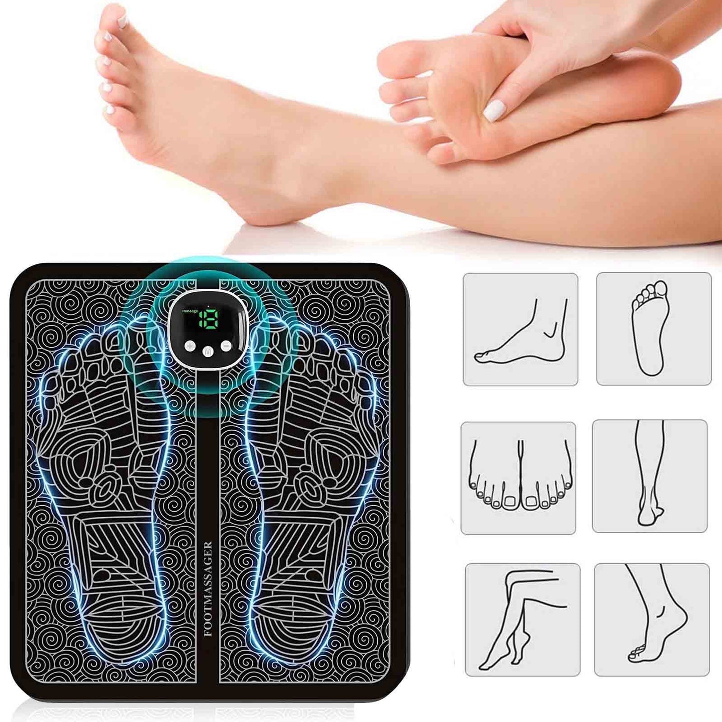 Foot Massager for Neuropathy Feet, Whole Body Massager for Neuropathy, Foot Massager for Circulation and Pain Relief, for Those Who Stand and Work All Day