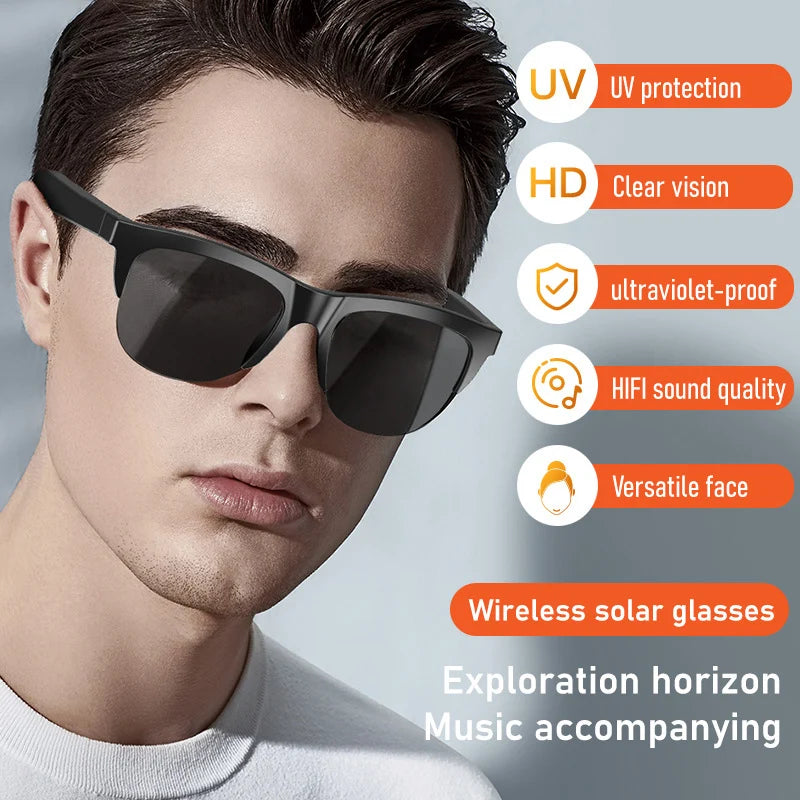 TWS Smart Glasses Wireless Bluetooth 5.3 Calling Sunglasses Sport HD Audio Hands-Free Music Anti-Blue Eyeglasses Outdoor